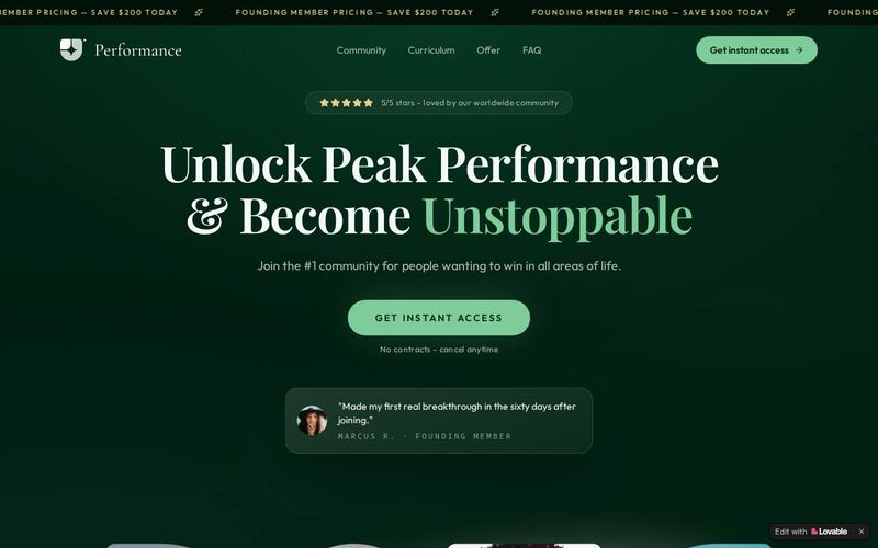 Performance Brand template preview