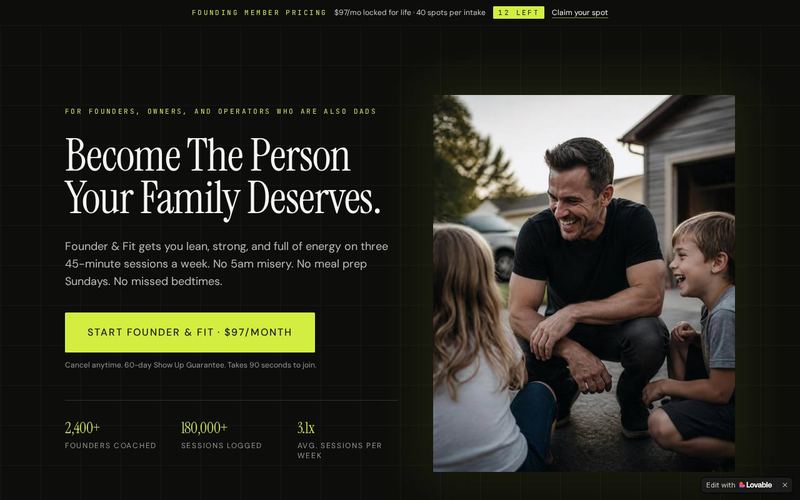 Founder & Fit template preview