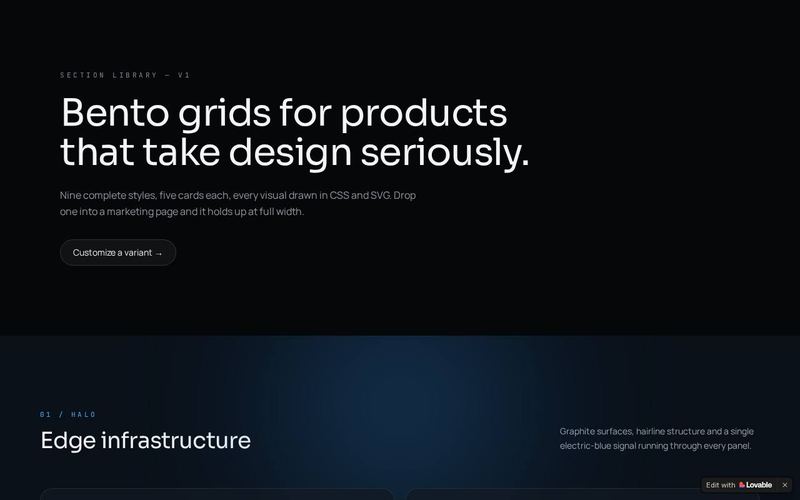 Bento Grids template preview